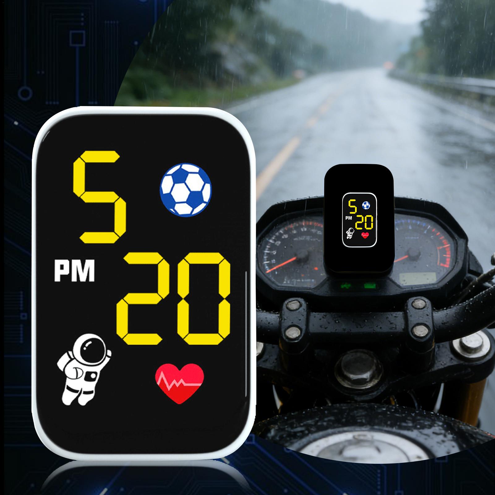 Cycling In City - Mini reloj para motocicleta, reloj digital